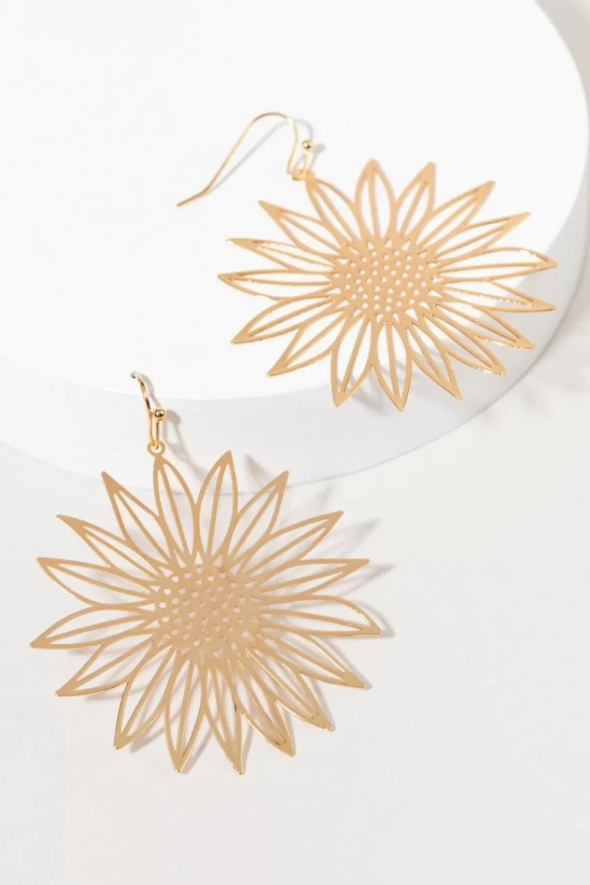 Francesca's Caroline Basic Sunflower Filigree Earrings