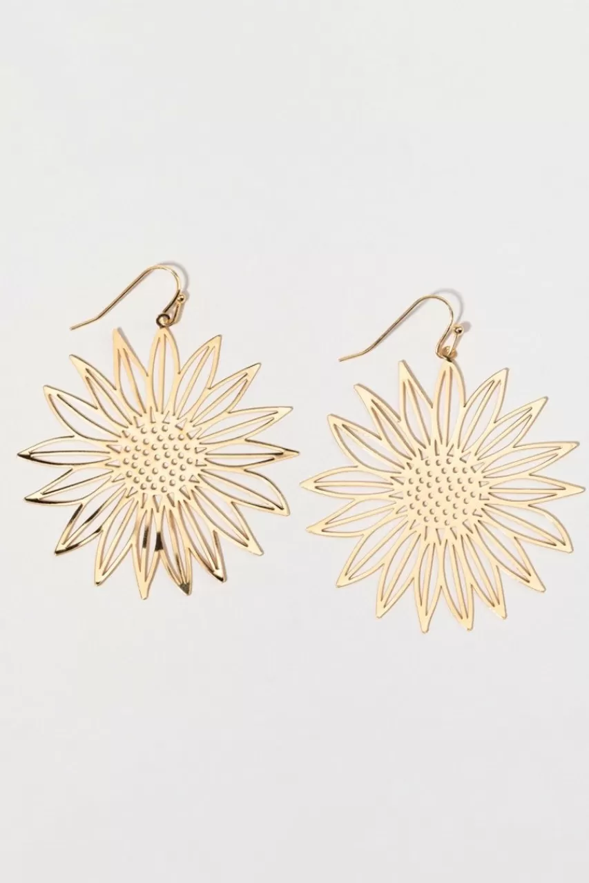 Francesca's Caroline Basic Sunflower Filigree Earrings