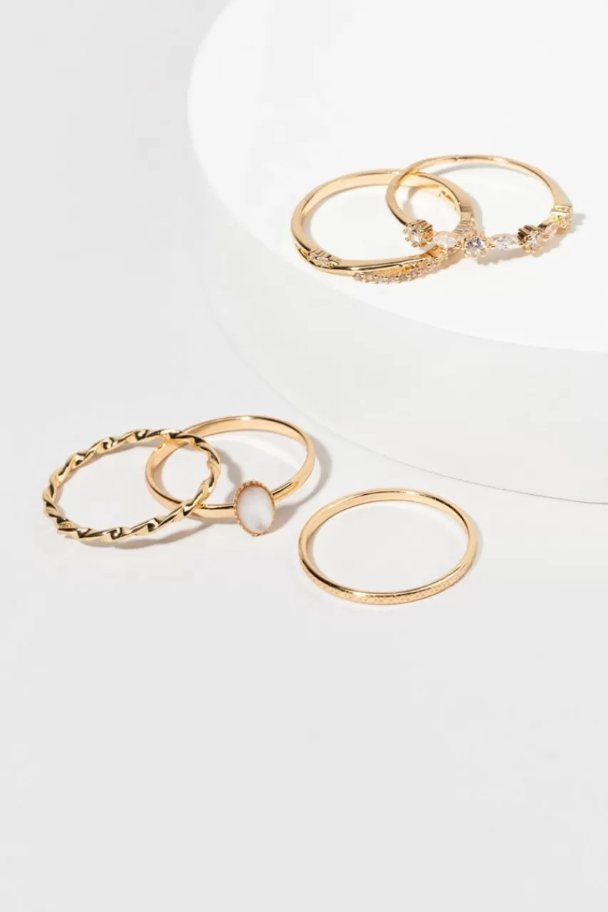 Francesca's Carolyn Golden Ring Set