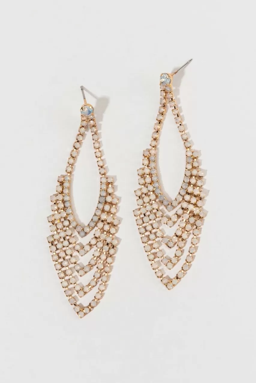 Francesca's Casandra Art Deco Cupchain Drop Earrings