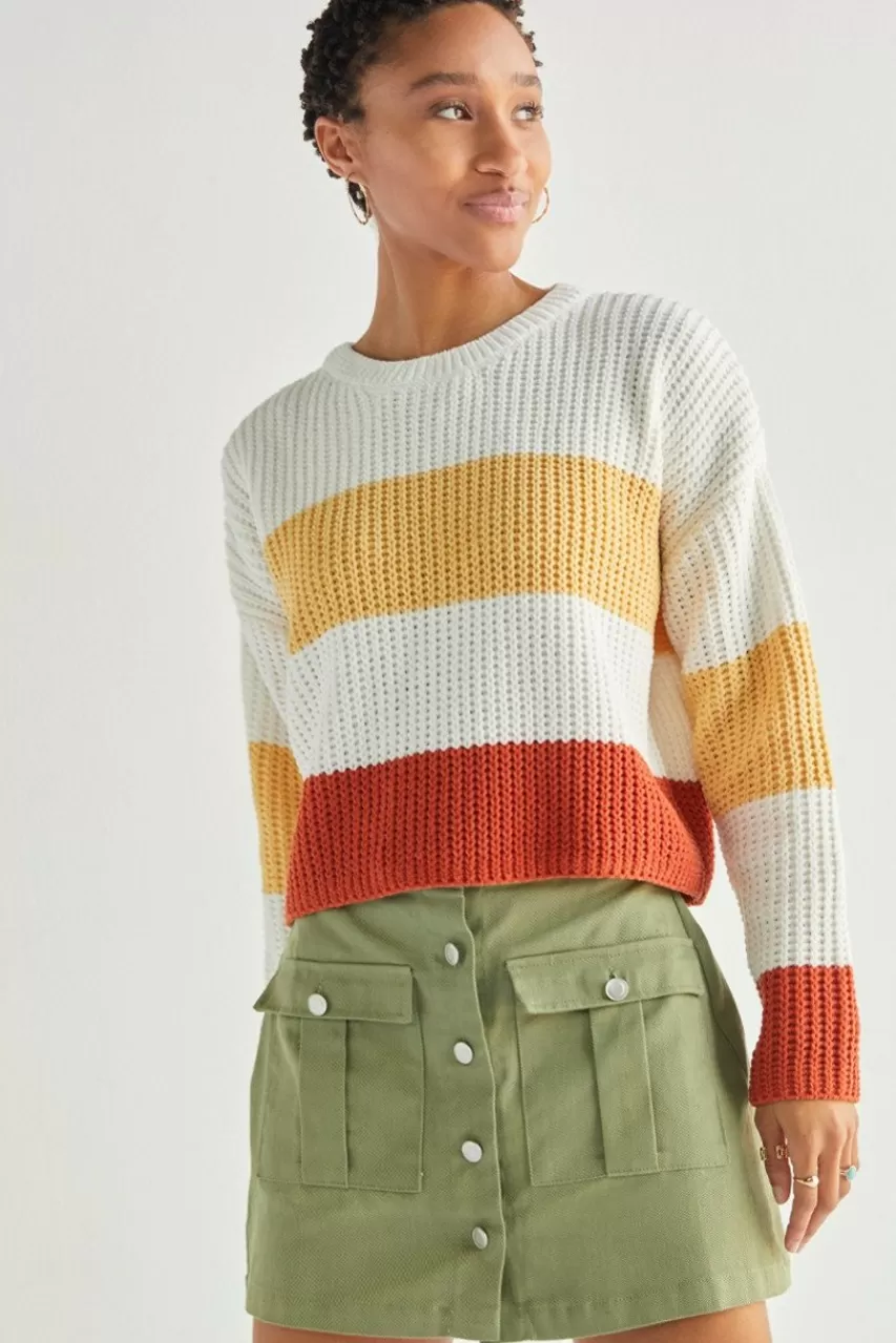 Francesca's Chantel Chenille Colorblock Sweater