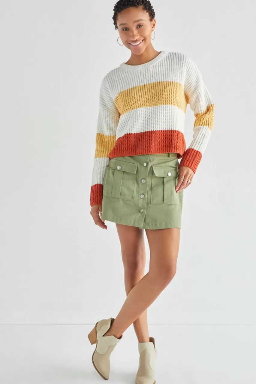 Francesca's Chantel Chenille Colorblock Sweater