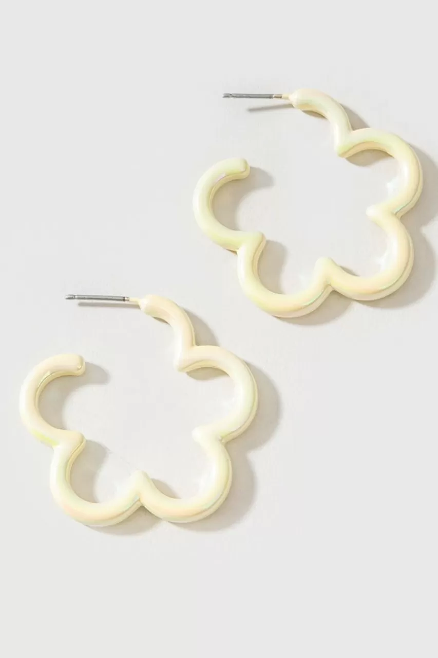 Francesca's Cher Iridescent Flower Hoops