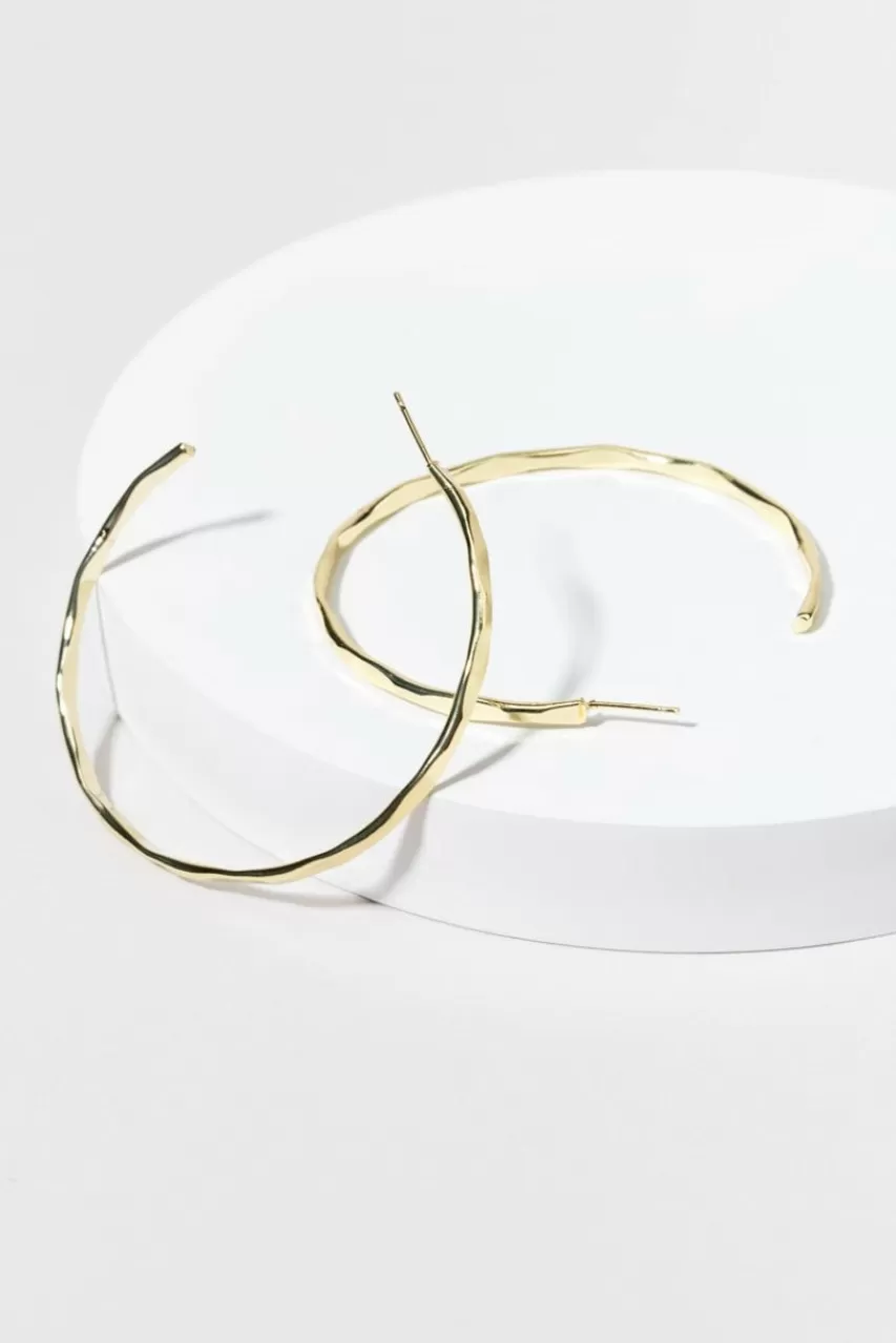 Francesca's Chloe Hammered Band Hoop Earrings