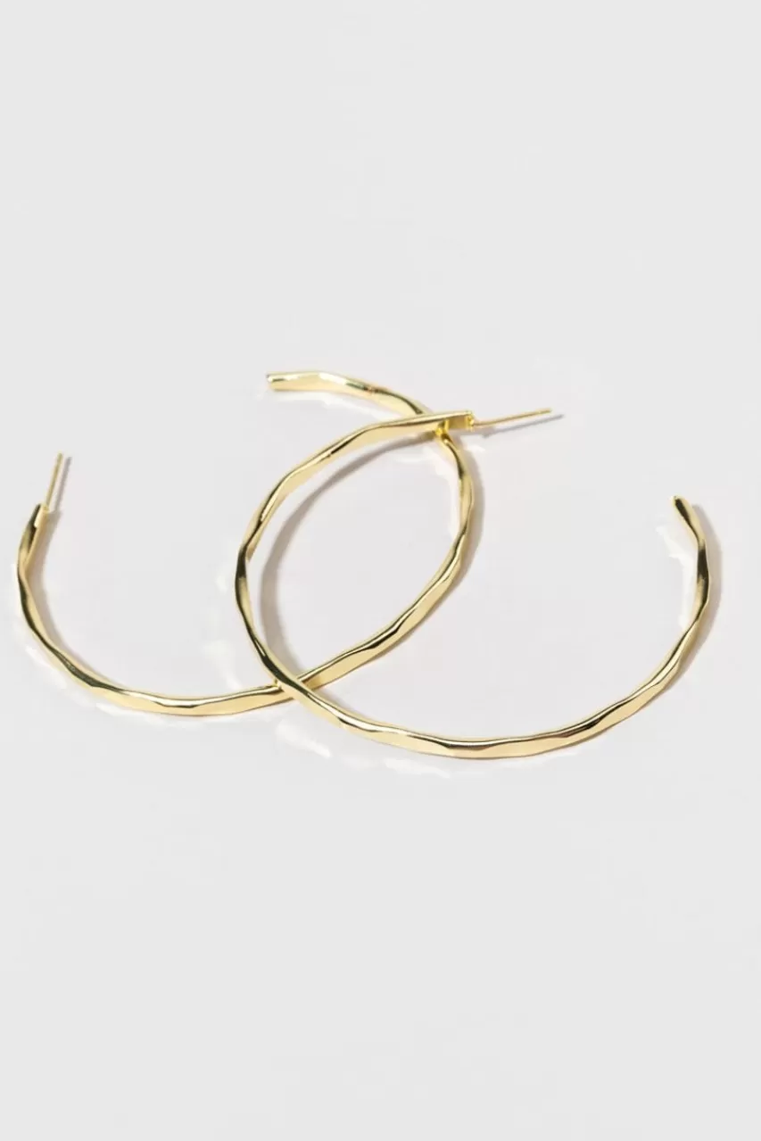 Francesca's Chloe Hammered Band Hoop Earrings