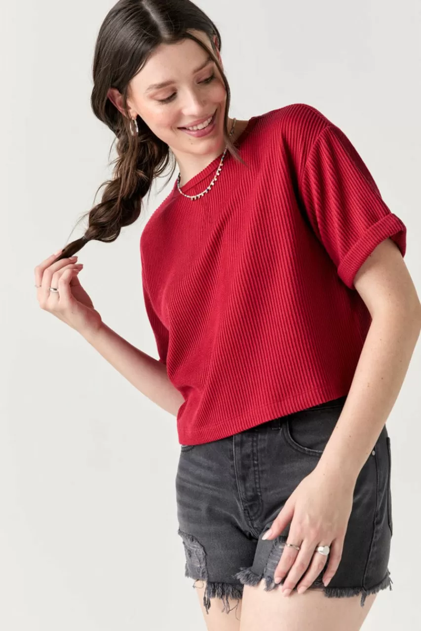 Francesca's Chrissy Boxy Soft Rib Knit Top