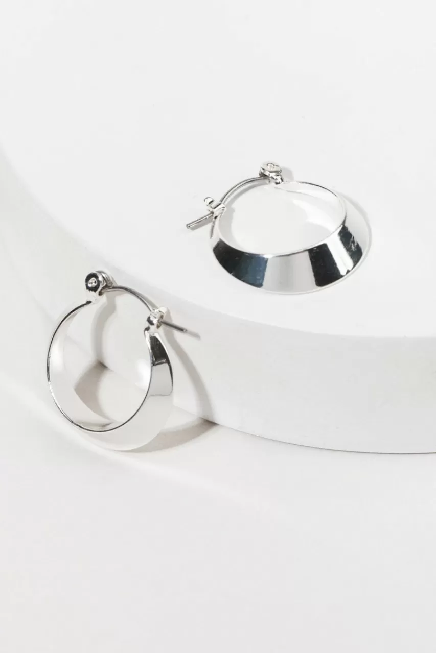 Francesca's Christina Flared Click Top Hoop Earrings