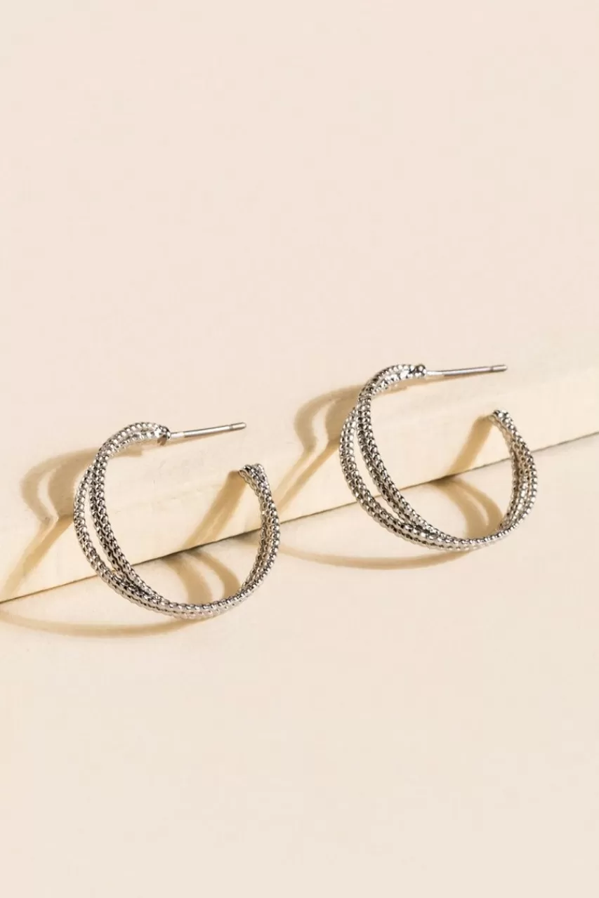 Francesca's Christine Criss Cross Hoop Earrings