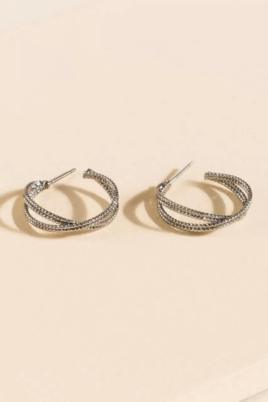 Francesca's Christine Criss Cross Hoop Earrings