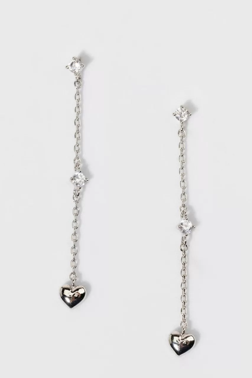 Francesca's Cindy Delicate Heart Linear Earrings