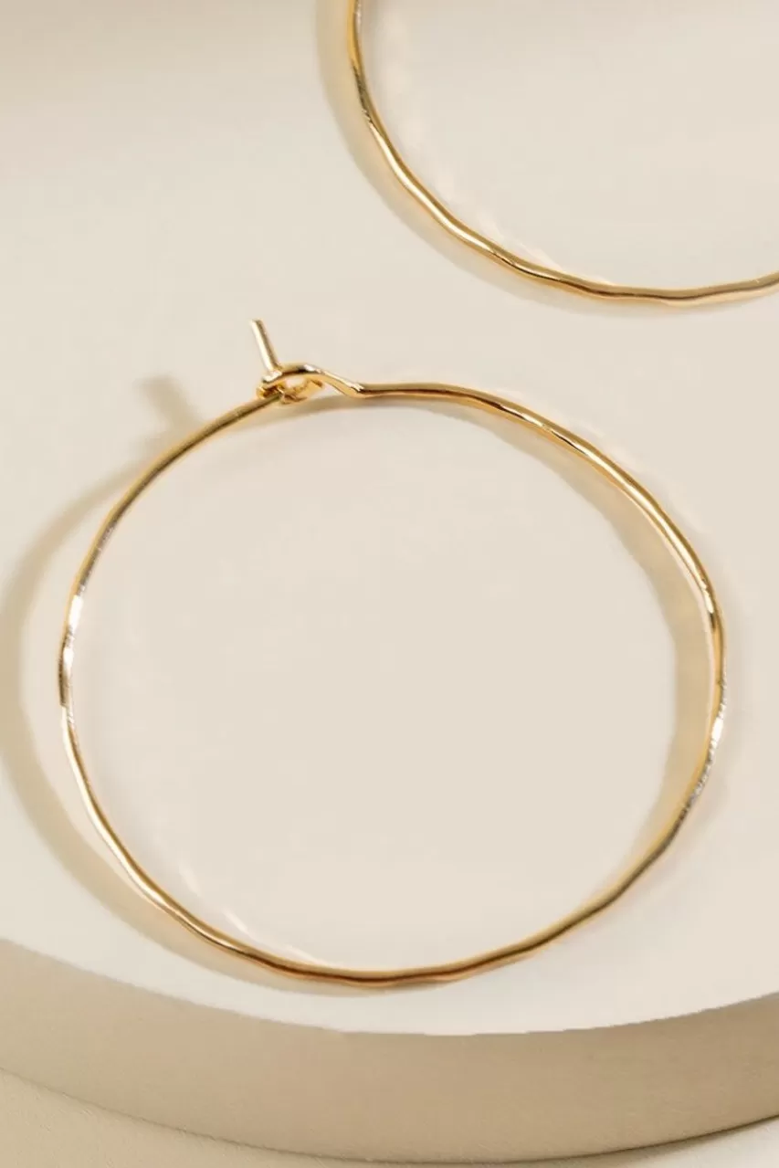 Francesca's Cindy Textured Metal Hoops