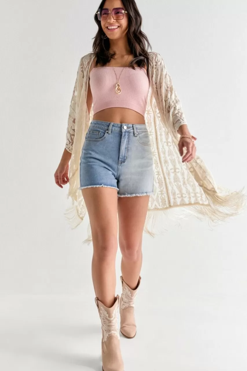 Francesca's Cora Aztec Lace Tassel Kimono