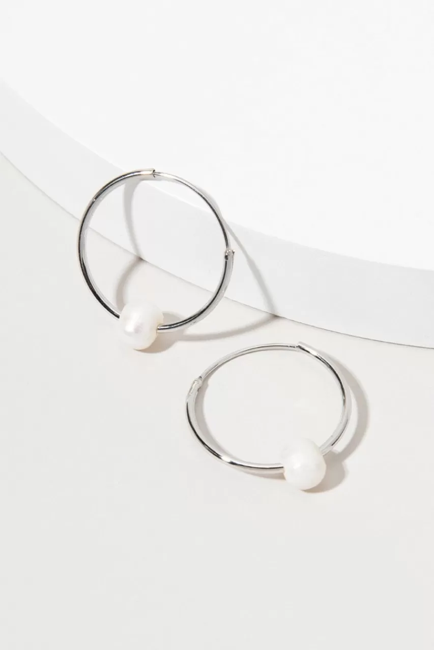 Francesca's Courtney Hoop Pearl Earrings