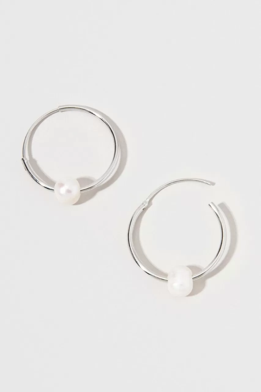 Francesca's Courtney Hoop Pearl Earrings