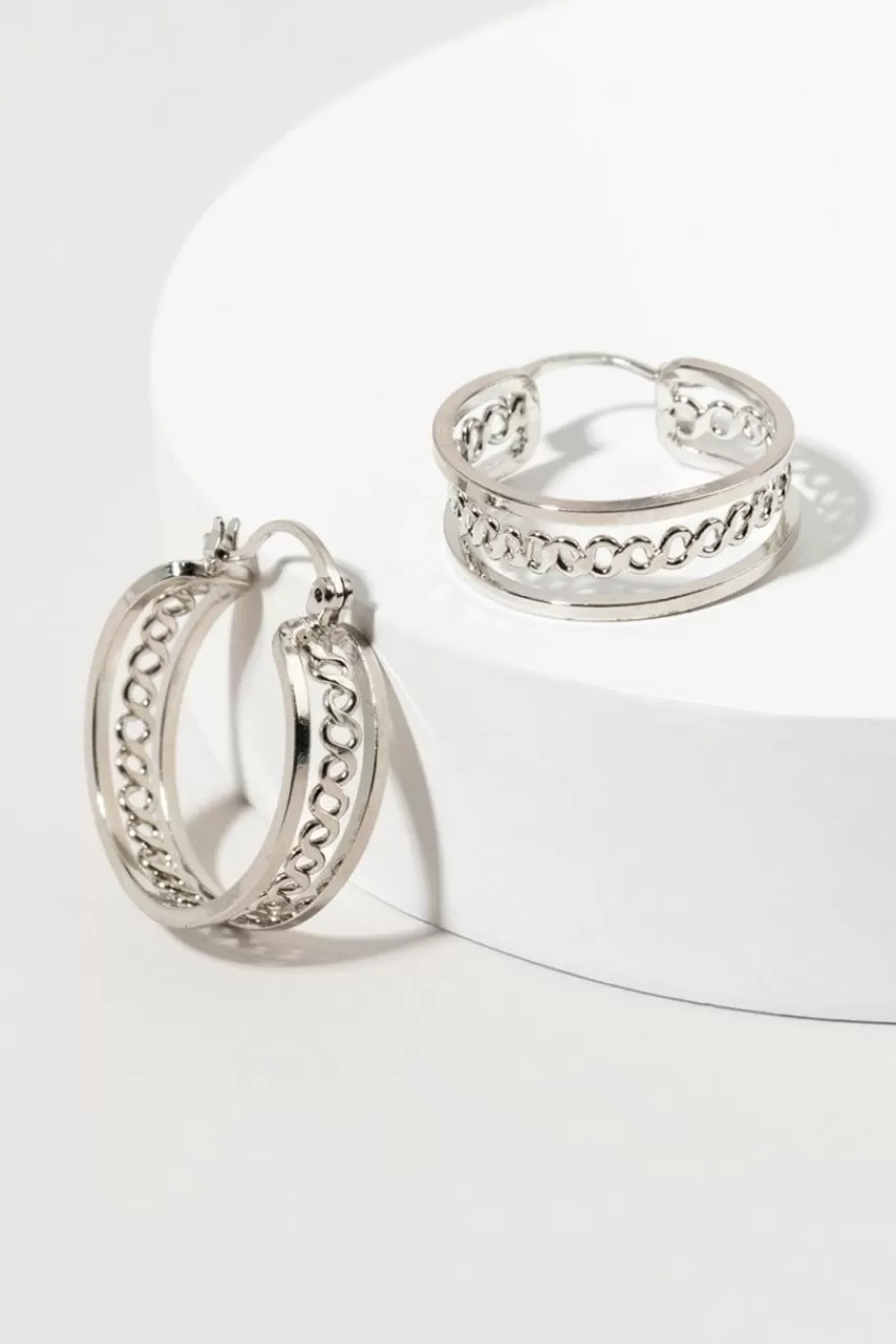 Francesca's Damaris Twisted Small Hoop Earrings