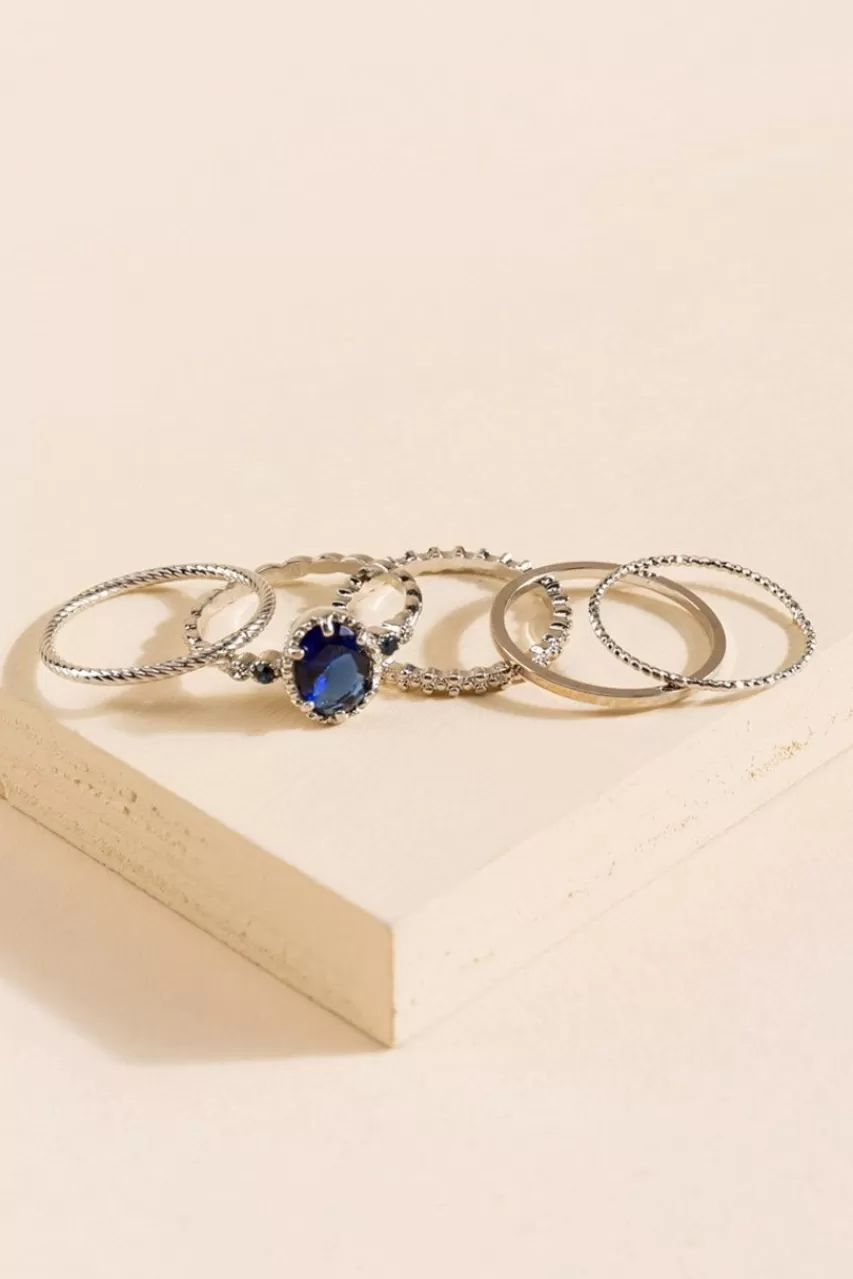 Francesca's Dana Sapphire Focal Ring Set