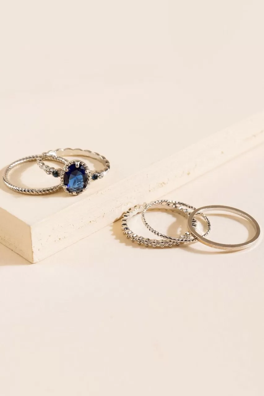 Francesca's Dana Sapphire Focal Ring Set