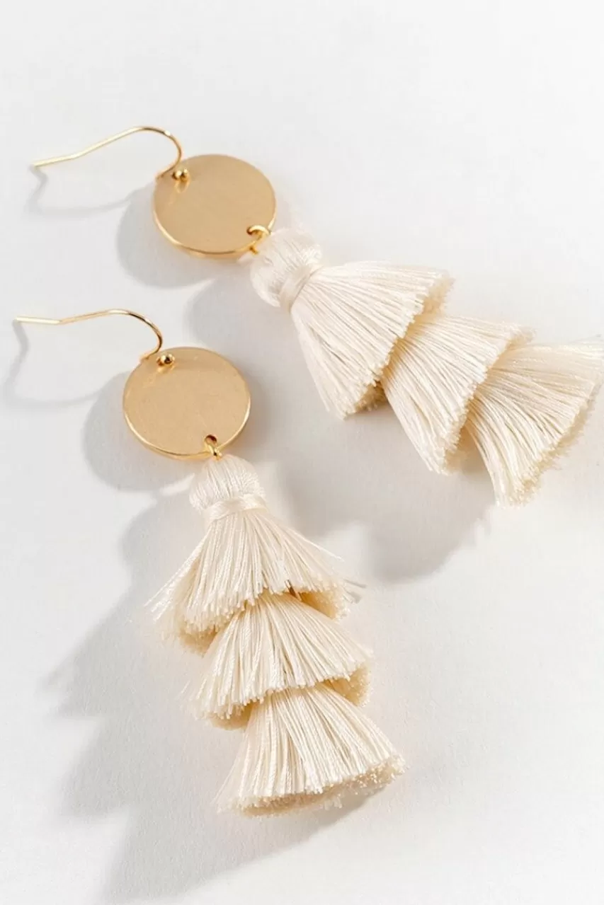 Francesca's Daphne Tassel Earrings In