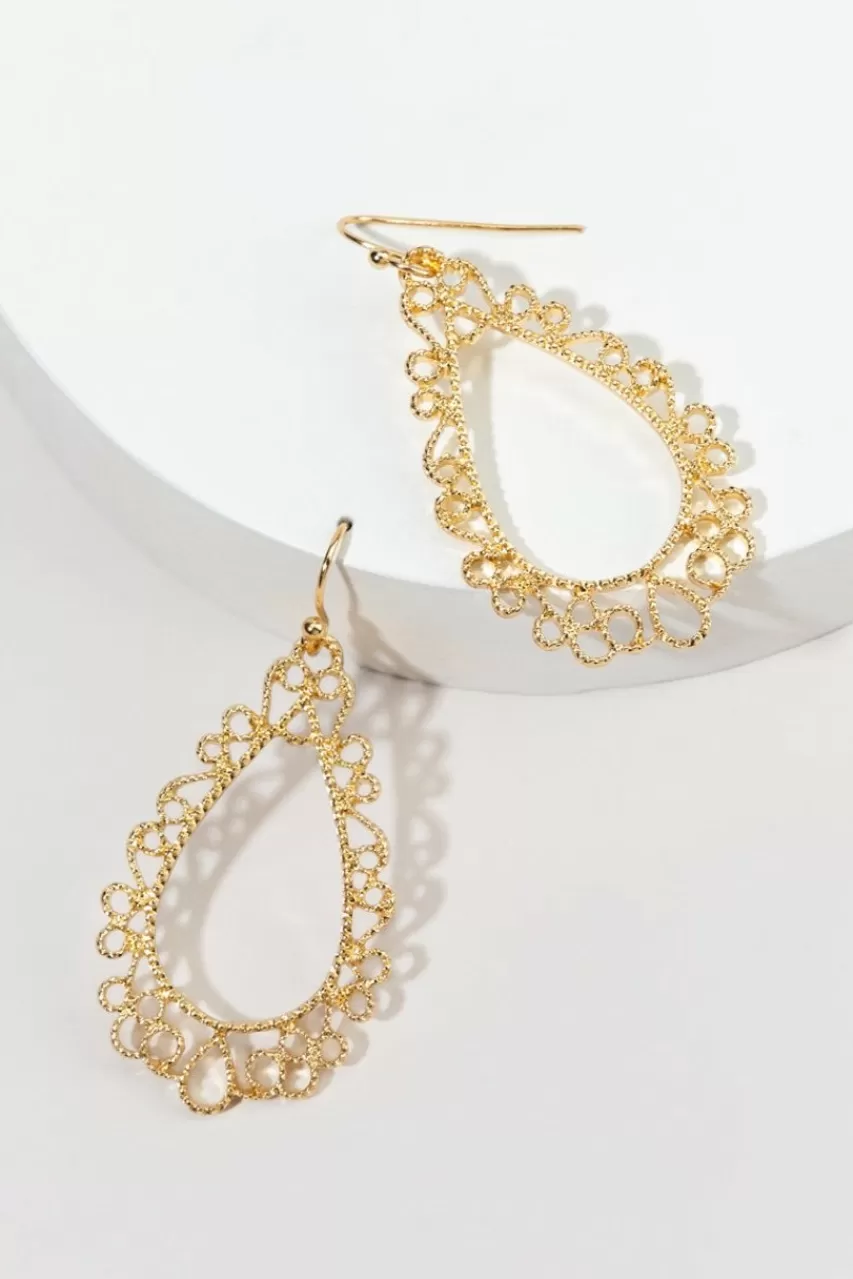 Francesca's Dawn Fancy Filigree Outline Drop Earrings