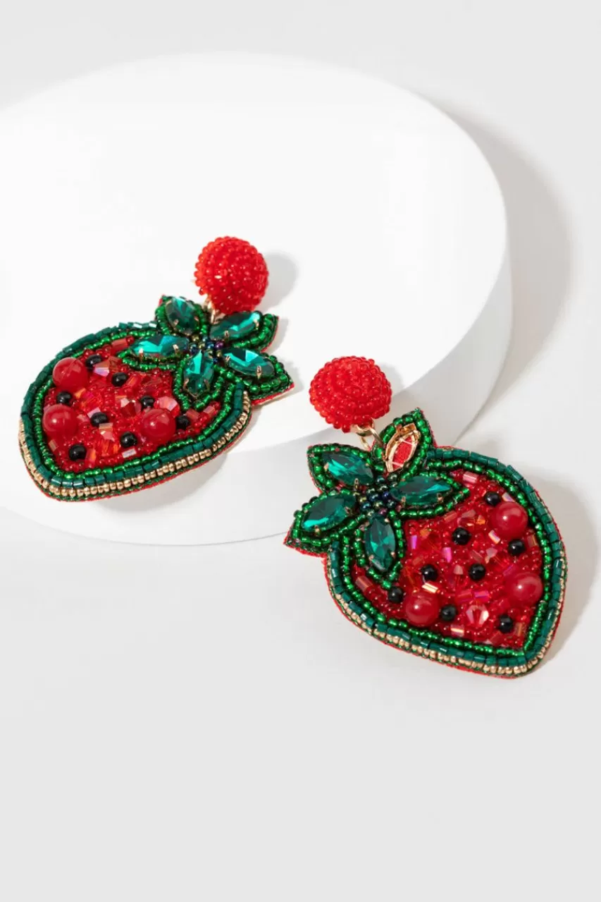 Francesca's Dawn Strawberry Seed Bead Drop Earrings