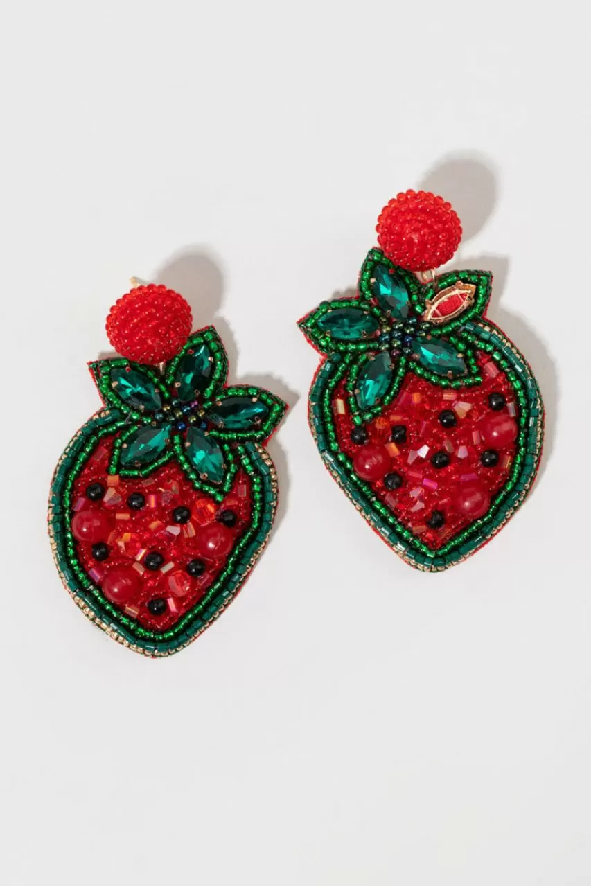 Francesca's Dawn Strawberry Seed Bead Drop Earrings