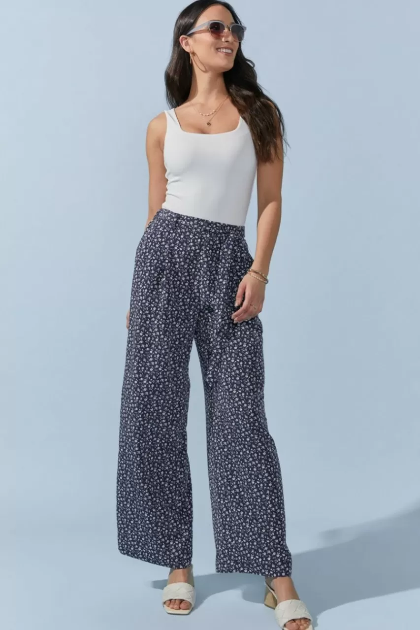 Francesca's Deena Floral Tie Waist Pants