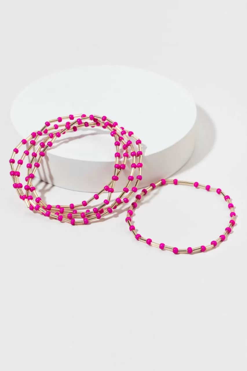 Francesca's Della Cylinder Neon Stretch Bracelet Set