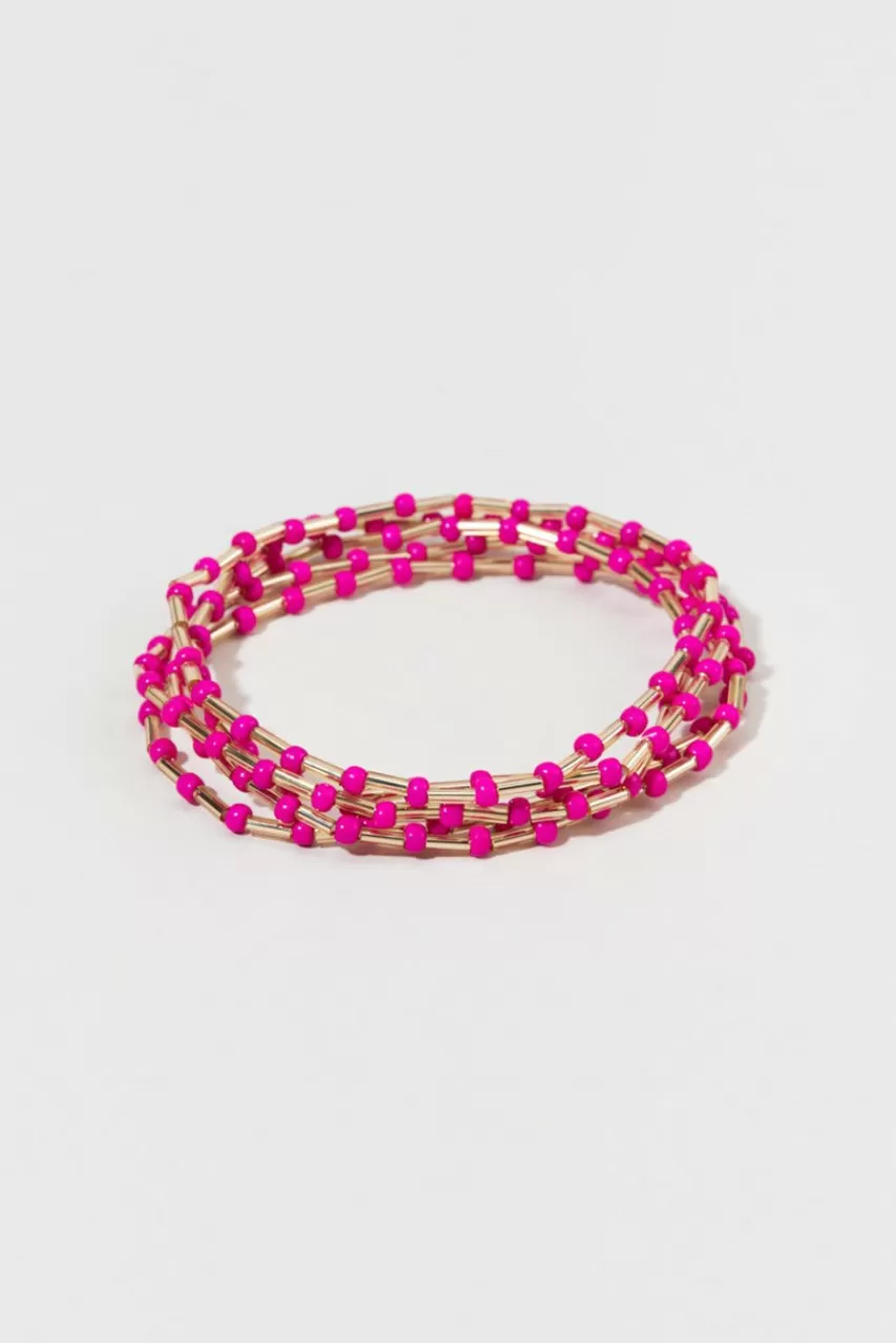 Francesca's Della Cylinder Neon Stretch Bracelet Set