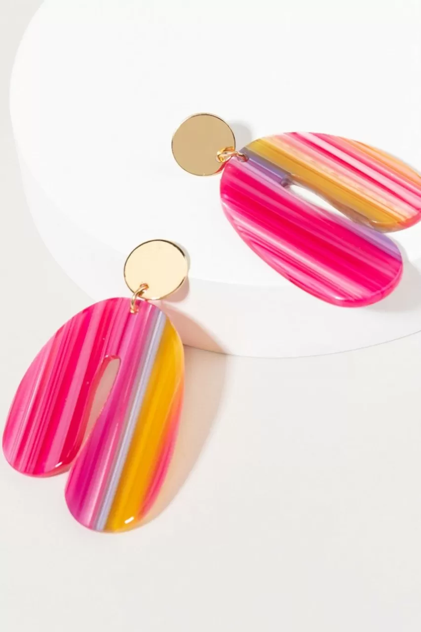 Francesca's Delores Resin Arch Blob Drop Earrings