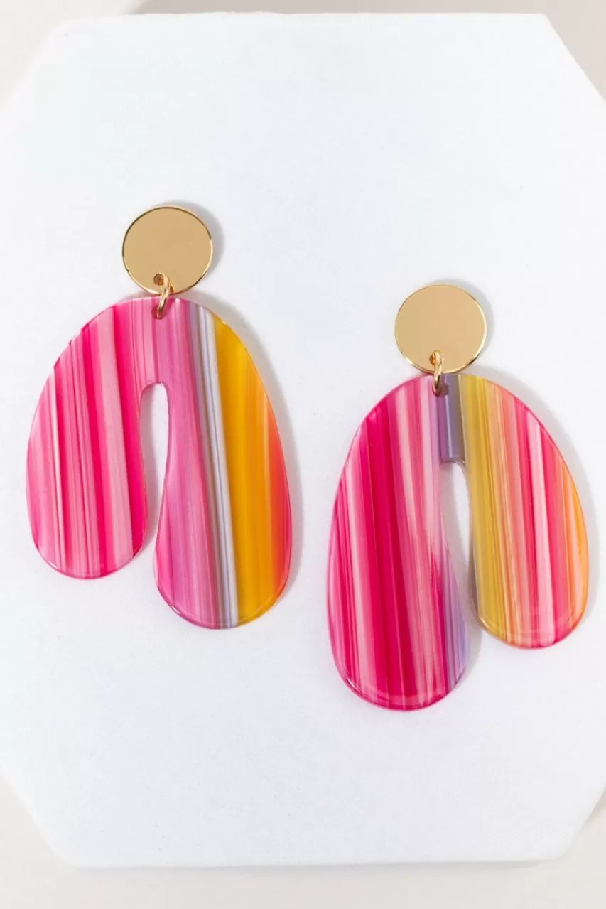 Francesca's Delores Resin Arch Blob Drop Earrings