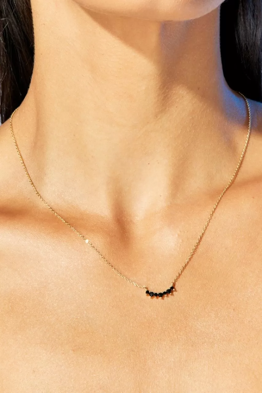Francesca's Demi-Fine Plated Cz Curved Bar Pendant