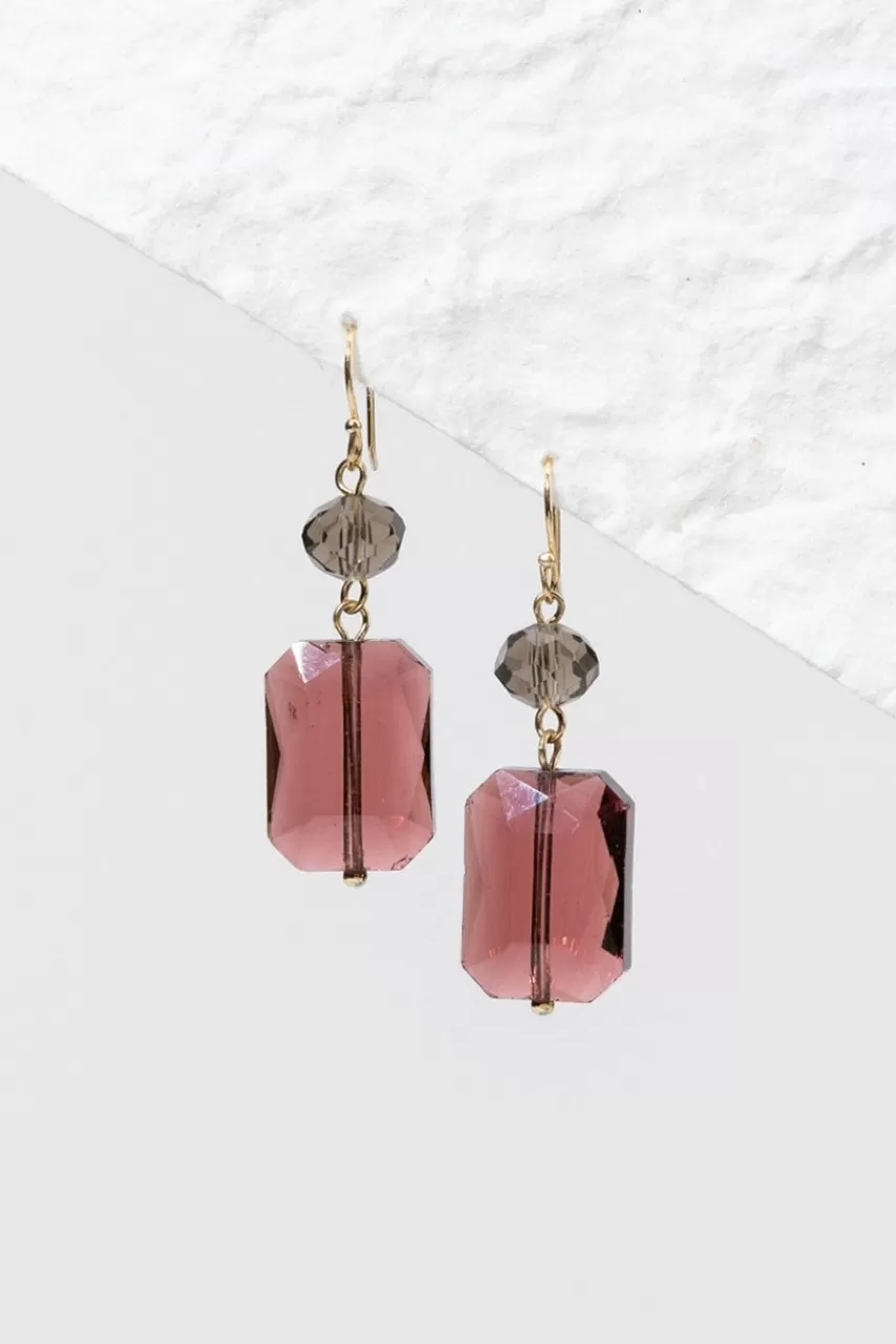 Francesca's Demy Rectangle Crystal Drop Earrings