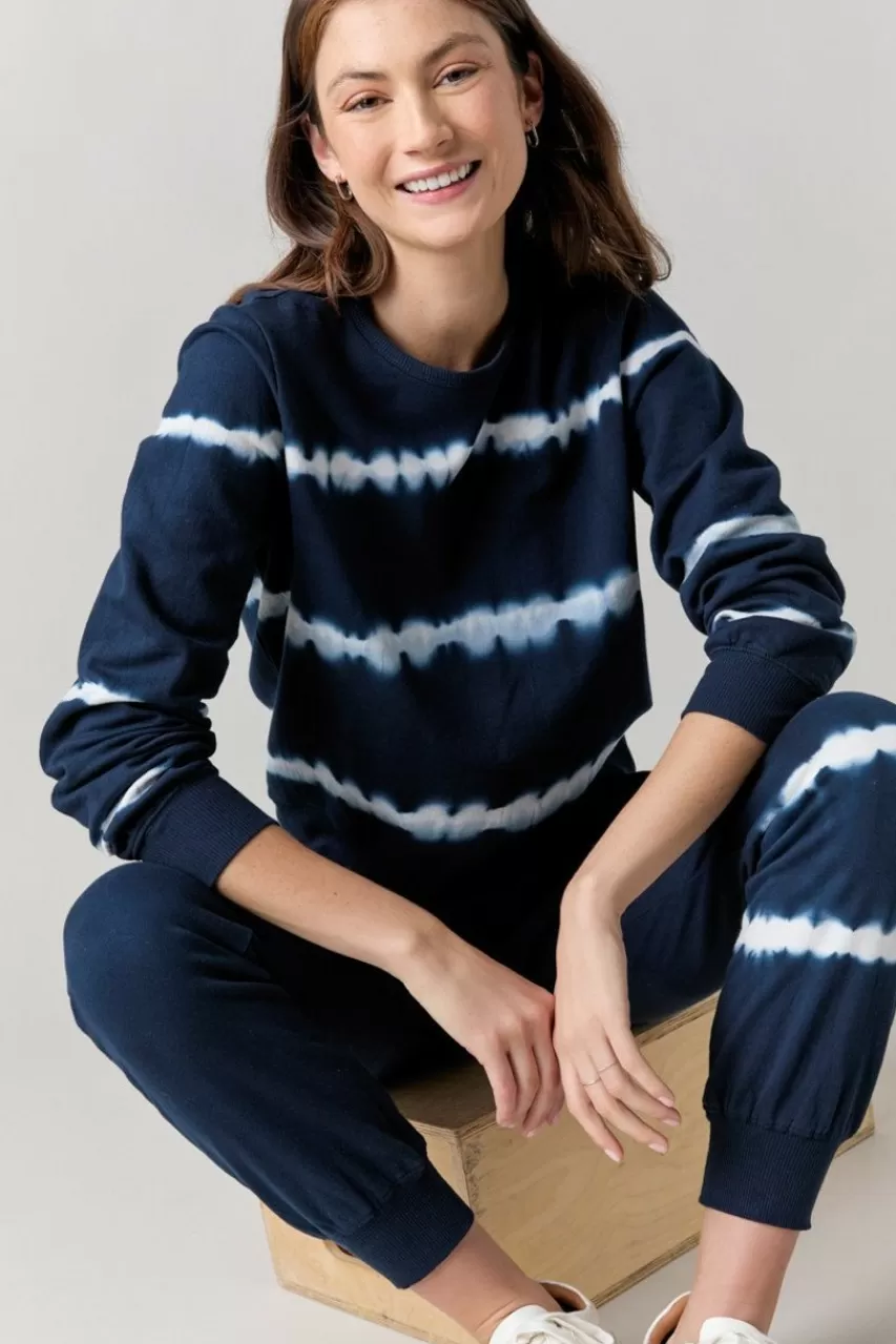 Francesca's Destiny Tie Dye Striped Sweatshirt