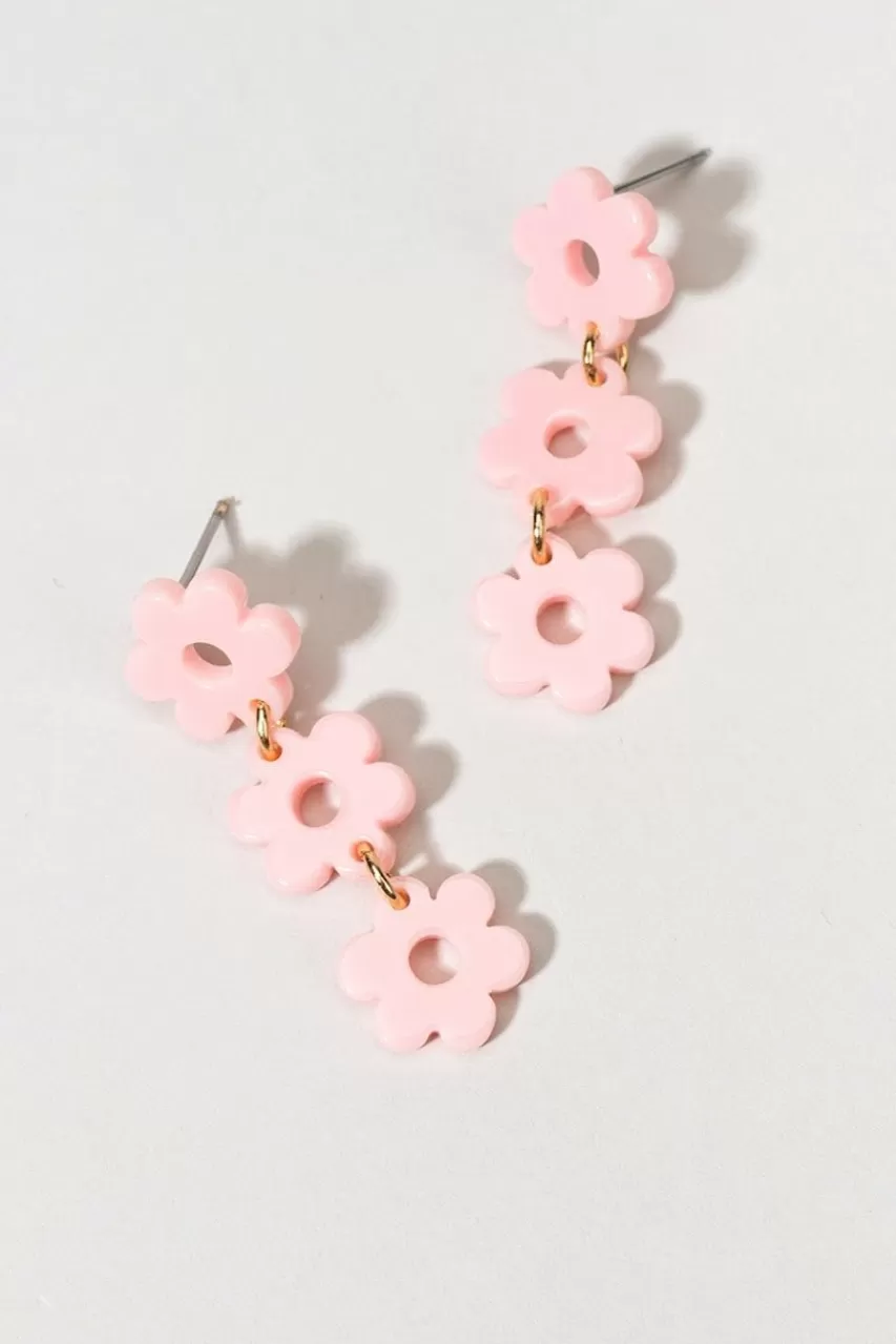 Francesca's Diane Flower Bead Linear Earrings