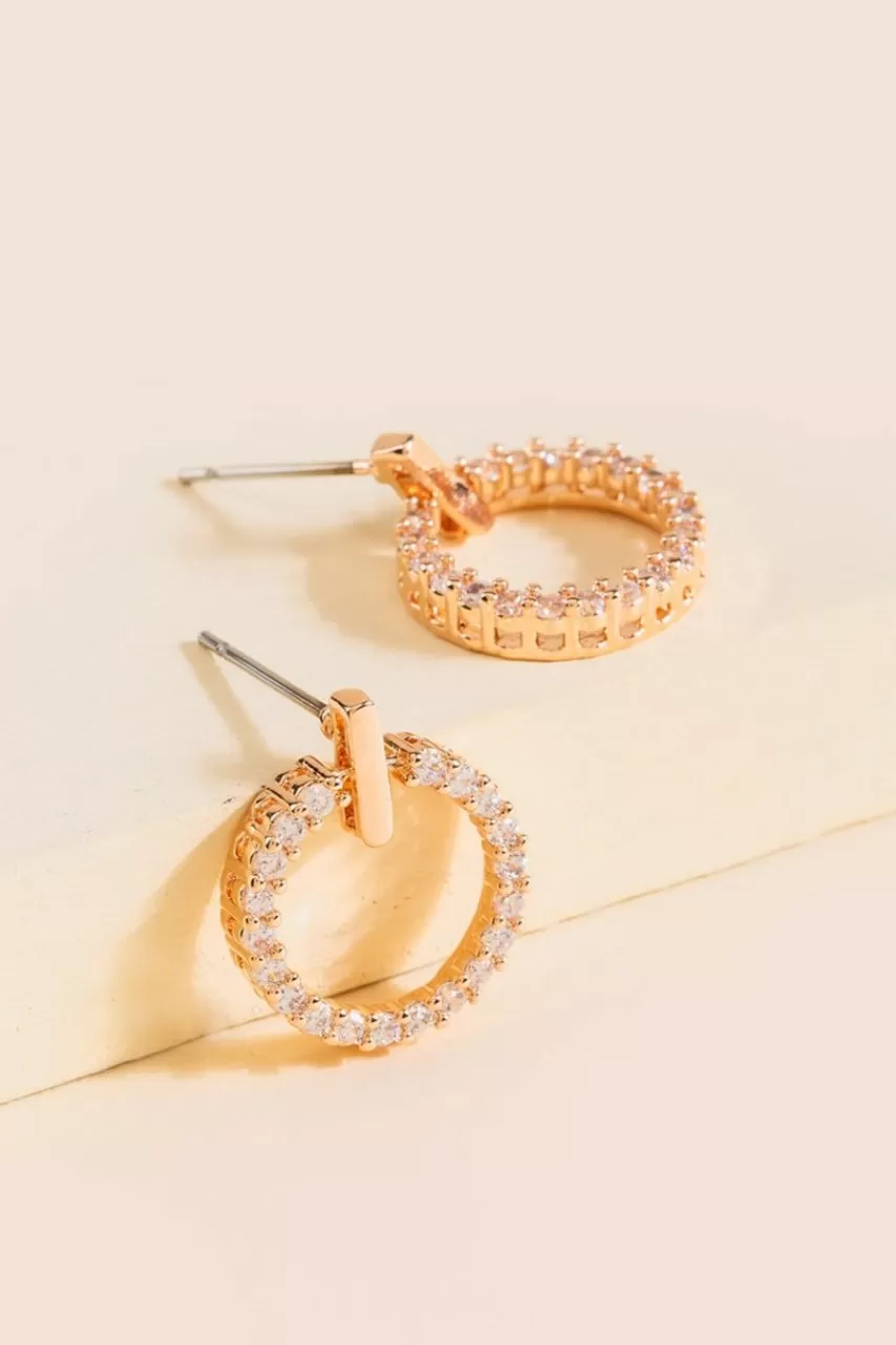 Francesca's Diane Pave Circle Drop Earrings