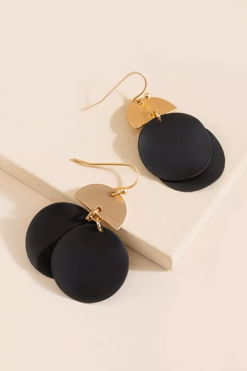 Francesca's Dianna Matte Painted Double Circle Drop Earrings