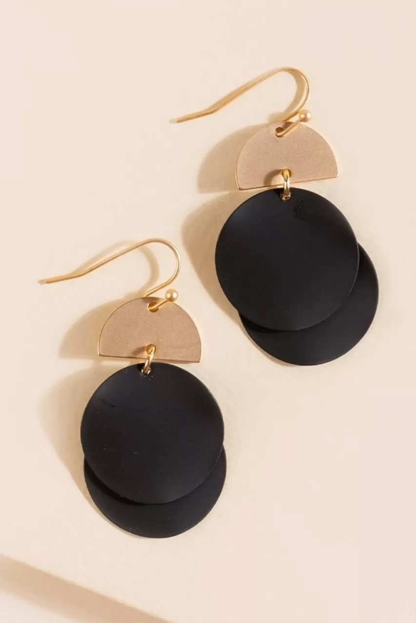 Francesca's Dianna Matte Painted Double Circle Drop Earrings