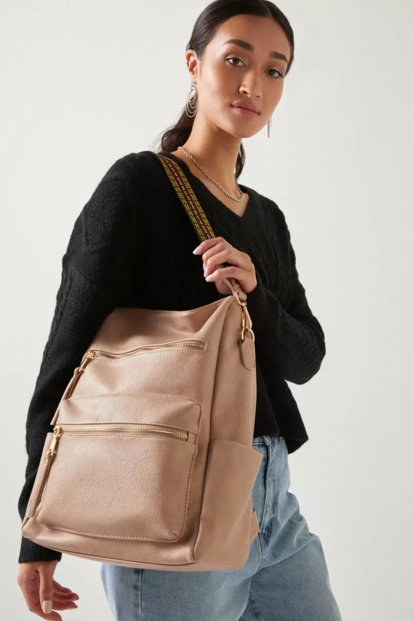 Francesca's Dolly Long Strap Side Backpack