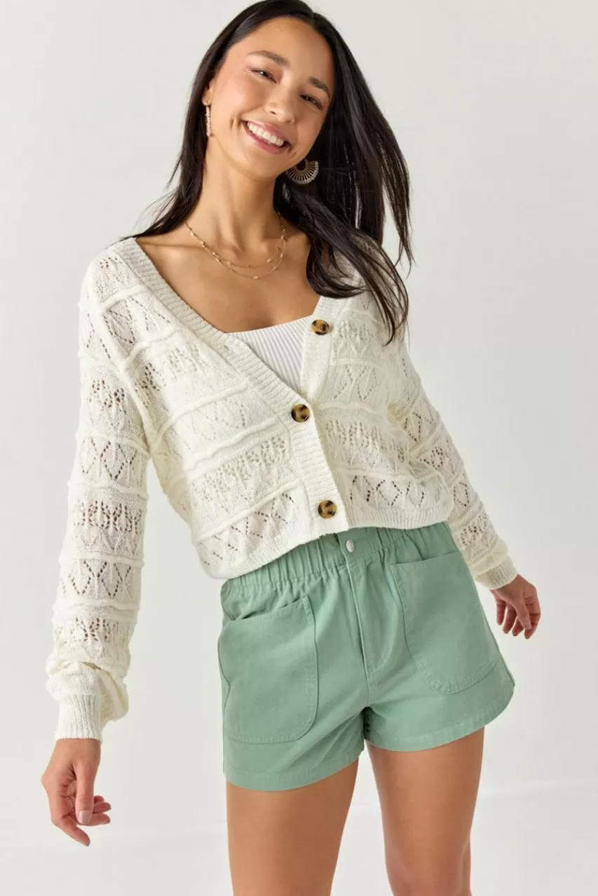 Francesca's Elaina Pointelle Cardigan