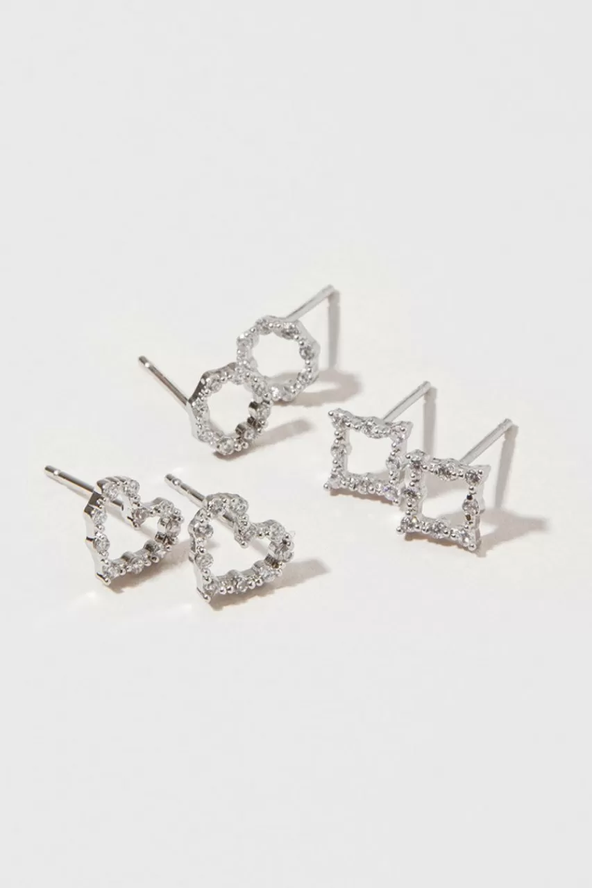 Francesca's Eleanor Outline Shapes Earrings Set