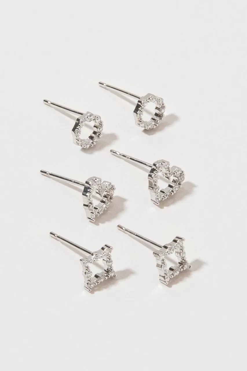 Francesca's Eleanor Outline Shapes Earrings Set