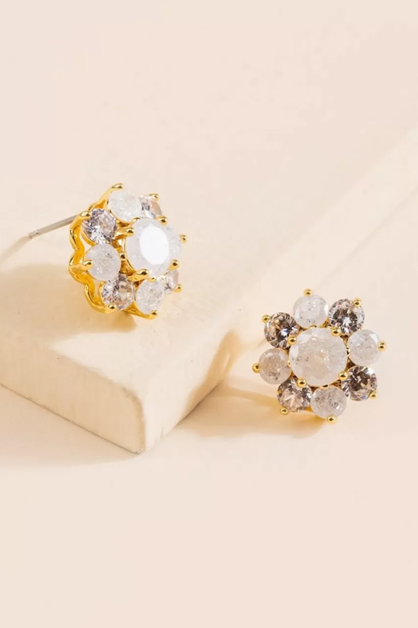 Francesca's Ella Cz Floral Stud Earrings