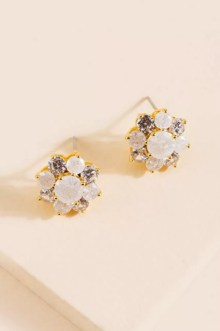 Francesca's Ella Cz Floral Stud Earrings