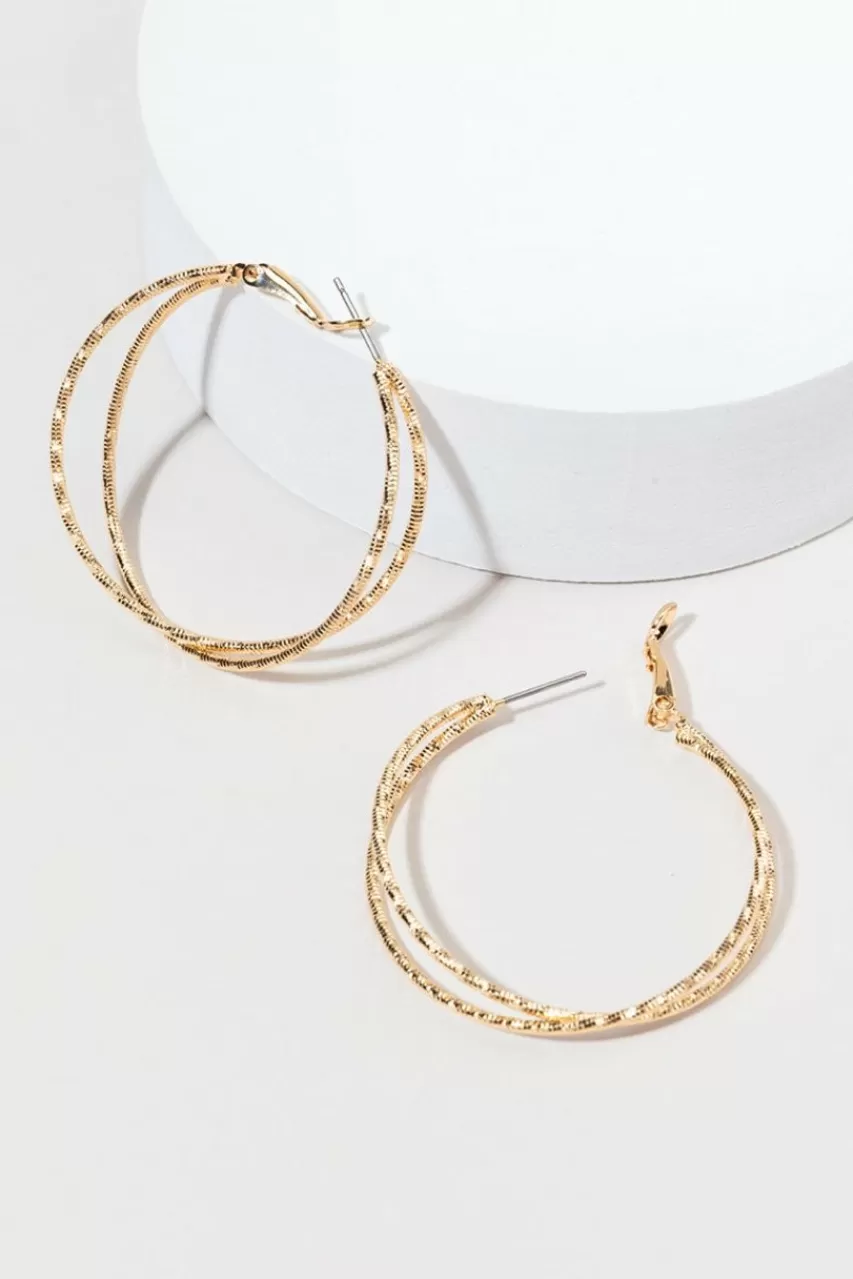 Francesca's Emma Crisscross Hoop Earrings