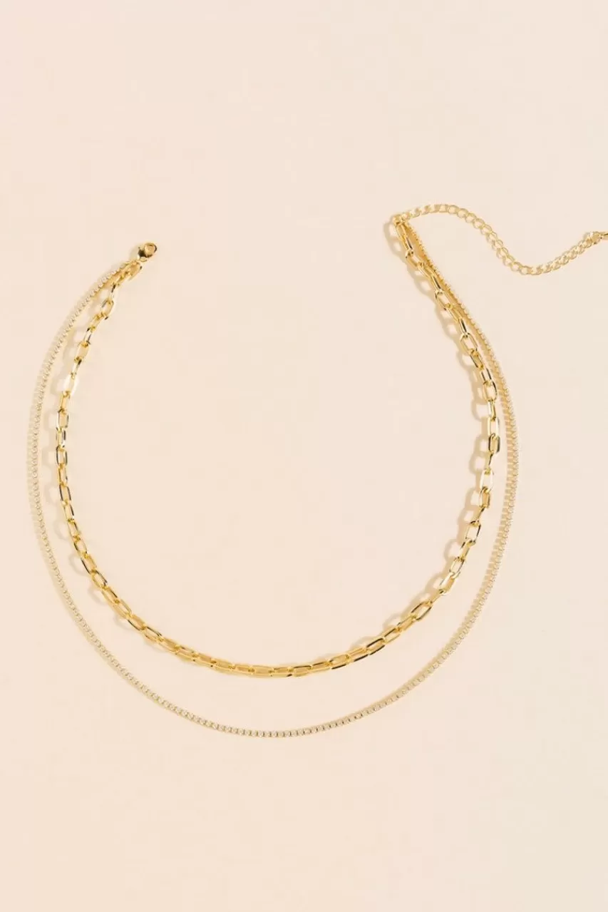 Francesca's Emma Paperclip Layered 14K Gold Dipped Necklace