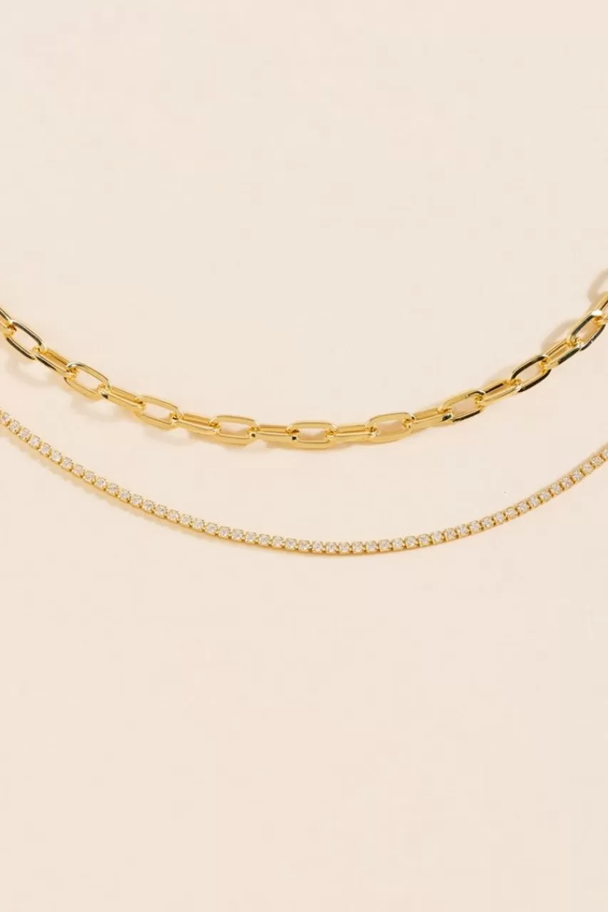 Francesca's Emma Paperclip Layered 14K Gold Dipped Necklace