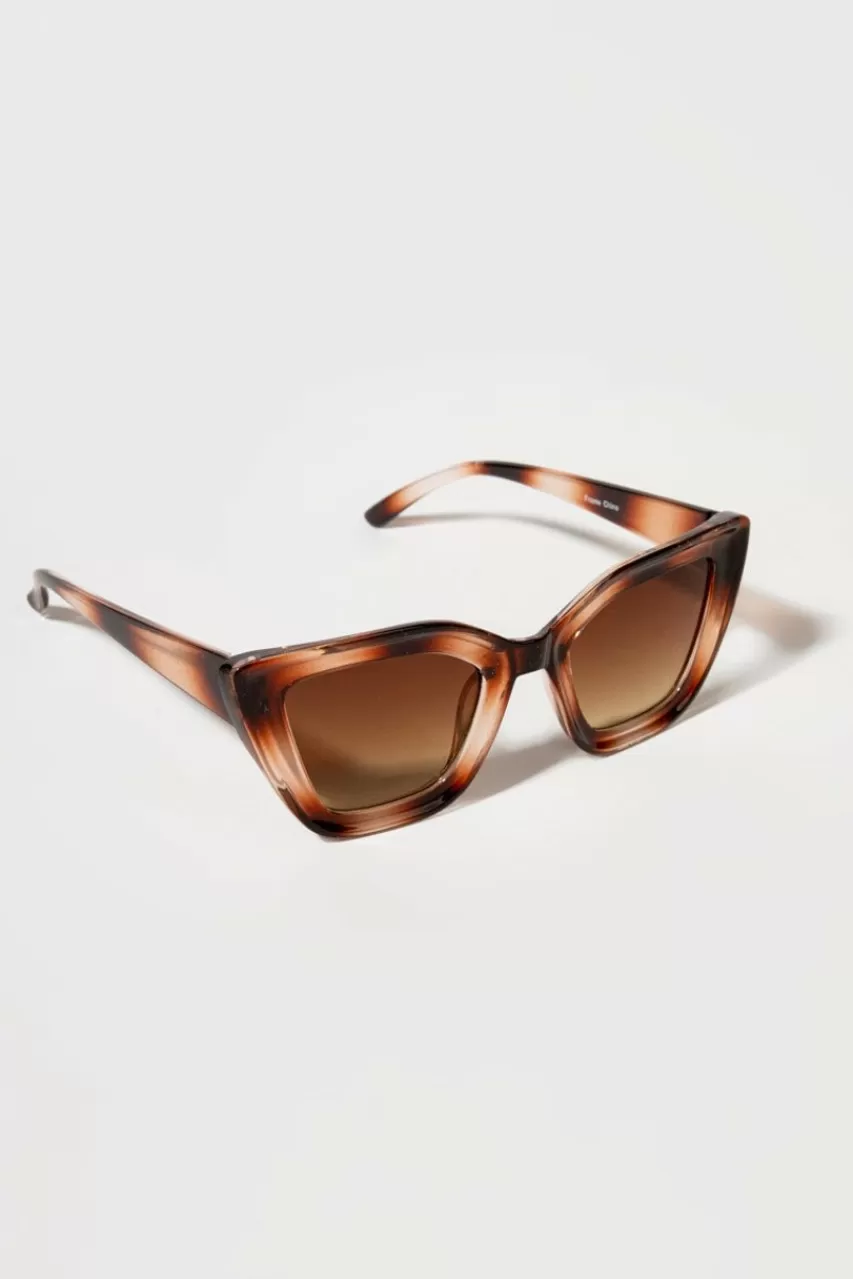 Francesca's Erika Shell Chunky Cat Eye Sunglasses