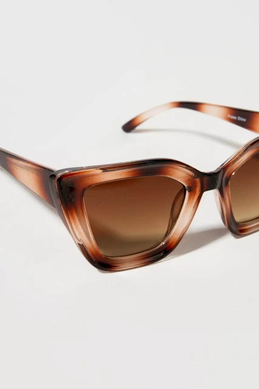 Francesca's Erika Shell Chunky Cat Eye Sunglasses