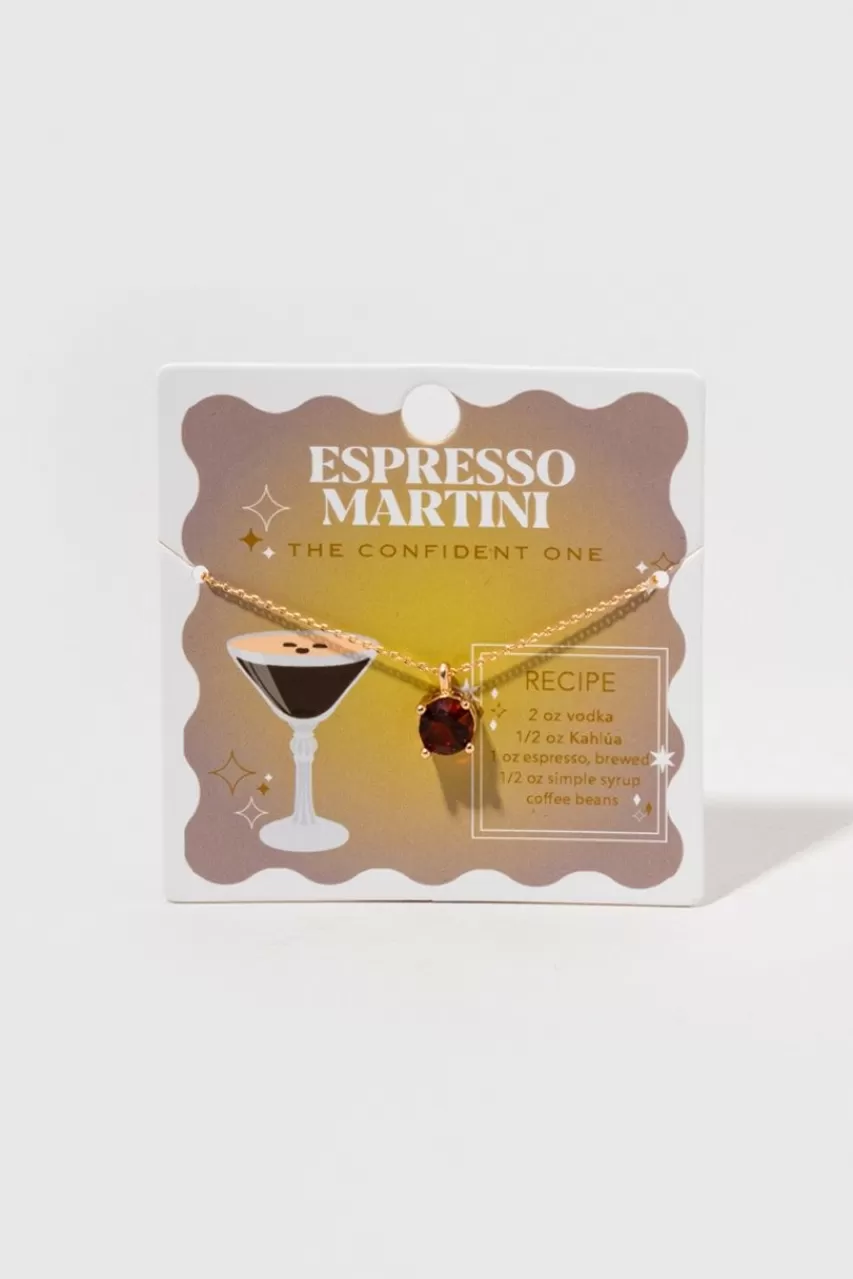 Francesca's Espresso Martini Glass Pendant Necklace