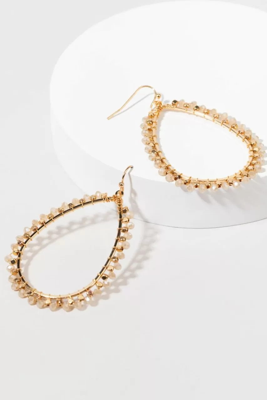 Francesca's Esther Beaded Tear Drop Earrings